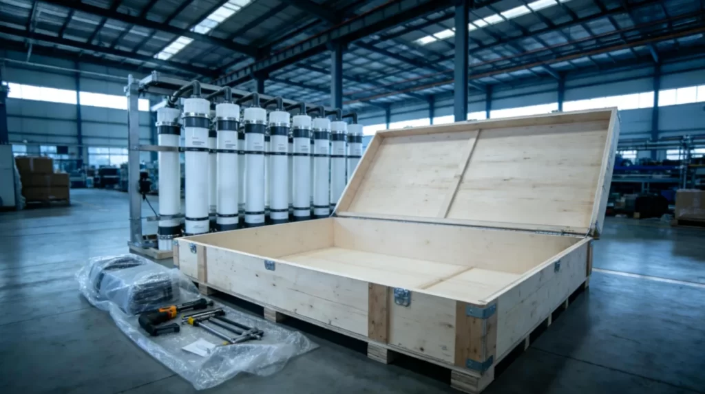 100TH Ultrafiltration Water Treatment Equipment Packaging and Global Delivery