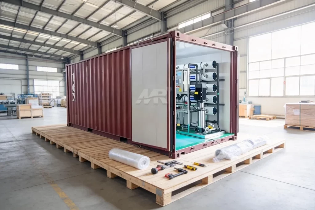 25TH Mobile Containerized Reverse Osmosis Equipment  Packaging and Global Delivery