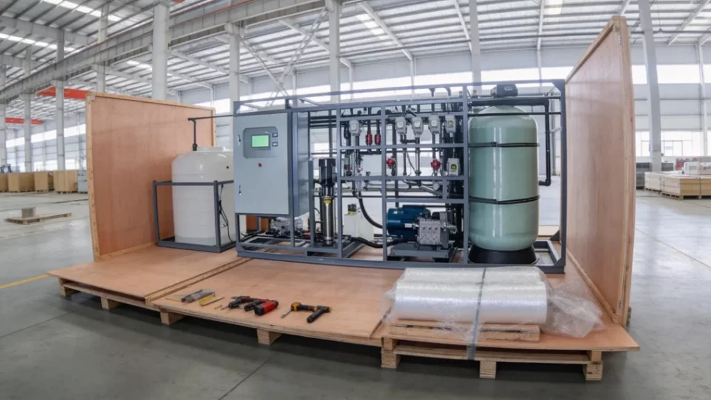 5m3Hour Reverse Osmosis Desalination of Seawater Plant Packaging and Global Delivery