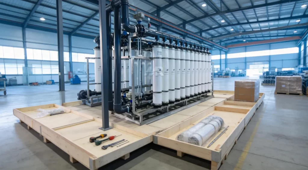 70TH River Water Treatment Ultrafiltration Skid Packaging and Global Delivery